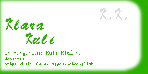 klara kuli business card